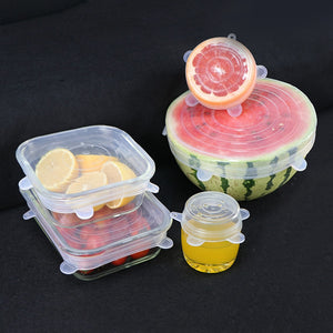 6 PCS Silicone Bowl Stretch Lids Reusable Airtight Food Wrap Covers - OneWorldDeals