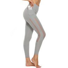 Load image into Gallery viewer, Solid Pants High Waist Mesh Sport Leggings With Pockets - OneWorldDeals