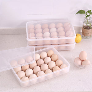 Plastic Egg Tray Holder Storage Container Organizer Bin With Lid For Refrigerator - OneWorldDeals