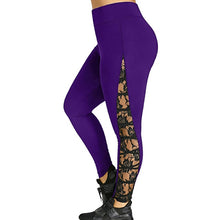 Load image into Gallery viewer, Plus Size + High Waist Floral Lace Leggings - OneWorldDeals